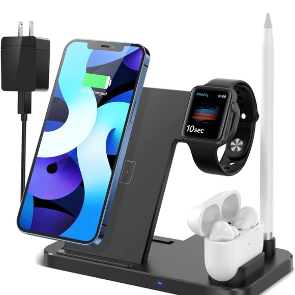 4 in 1 Wireless Charging Station, Fast Charging Dock Stand for Watch Series - Picture 3 of 8